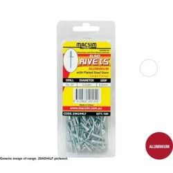 Rivet Alu. Large Flange 4.0mm X 9.6mm 25pk