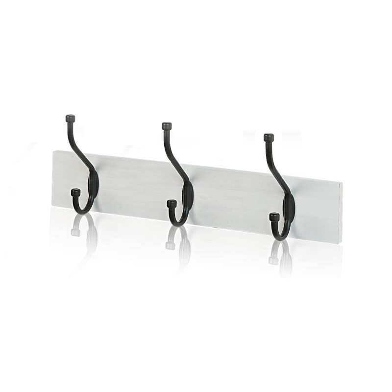 Coat & Hat Hook Set Mounted - 3 Hooks 