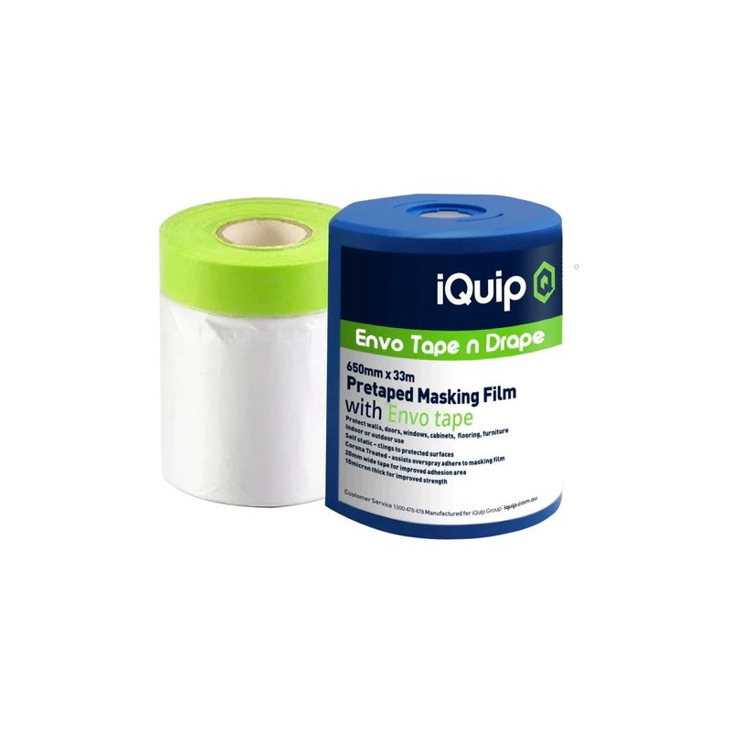 Iquip Envo Taped Masking Film & Dispenser 650mm X 33m