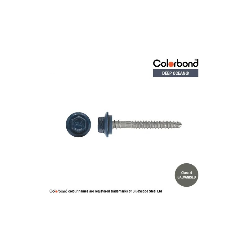 Roofing Screw Zip Deep Ocean - 12g X 50mm 50pk