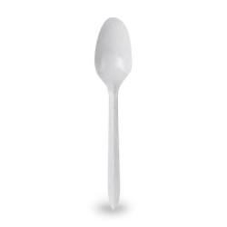 Dessert Spoon Plastic White (100pk)