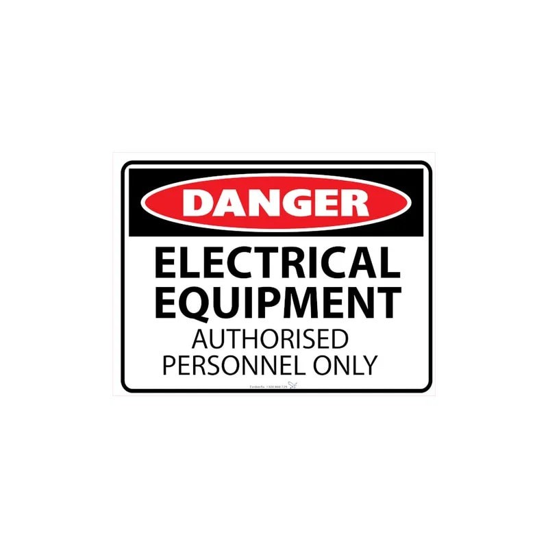 Sign - Danger Electrical Equipment Authorised Personnel - 600 X 450mm Metal