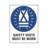 Sign - Safety Vests Must Be Worn - 600 X 400mm Metal