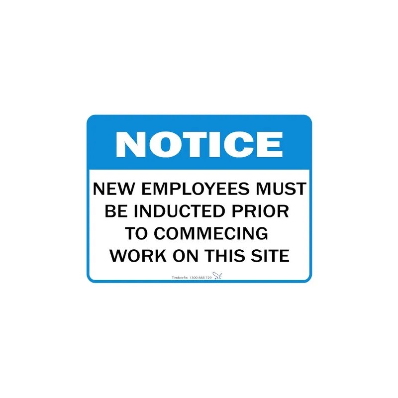 Sign Notice New Employees Must Be Inducted