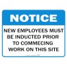 Sign Notice New Employees Must Be Inducted