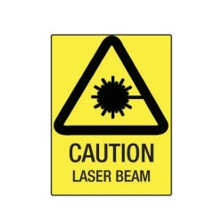 Sign Caution Laser Beam 600x400mm Poly