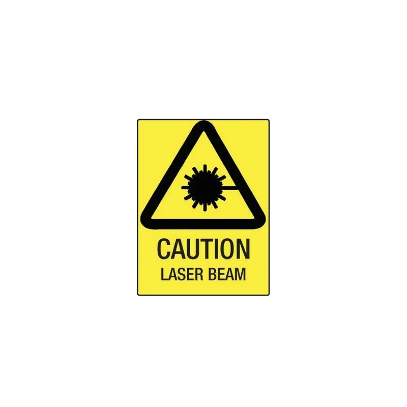 Sign Caution Laser Beam 600x400mm Poly