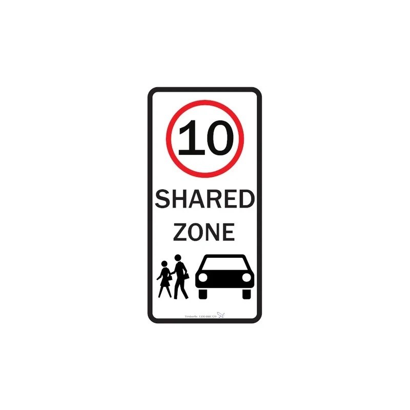 Sign Shared Zone 10 Km/h