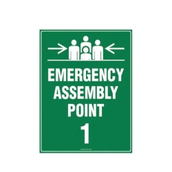 Sign Emergency Assembly Point 1 600x400mm Metal