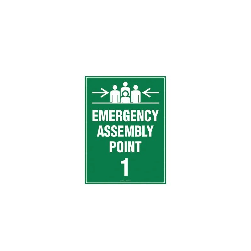 Sign Emergency Assembly Point 1 600x400mm Metal