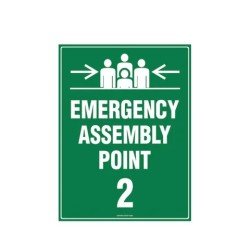 Sign Emergency Assembly Point 2 600x400mm Metal 