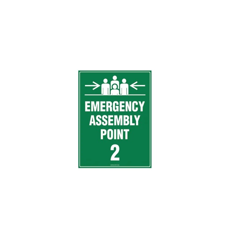 Sign Emergency Assembly Point 2 600x400mm Metal 