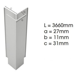 Weathertex Alum. External Lf Corner Small 3660mm