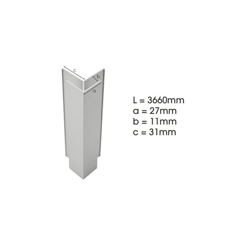 Weathertex Alum. External Lf Corner Small 3660mm