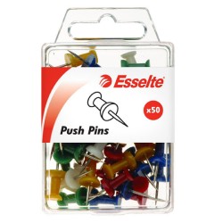 Esselte Push Pins Assorted Pk 50