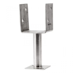 Post Support Full Stirrup 90mm - 130mm High Stainless Steel