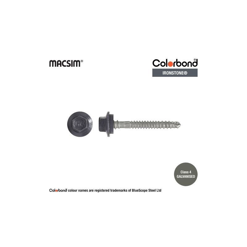 Roofing Screw Zip Ironstone - 12g X 50mm 1000pk