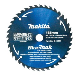 Makita Saw Blade 185 X 20 X 40t Bluemak Tct