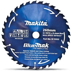 Makita Saw Blade 260 X 25.4 X 32t Bluemak Tct