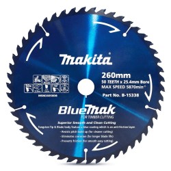 Makita Saw Blade 260 X 25.4 X 50t Bluemak Tct