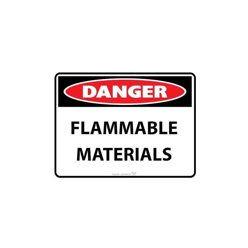 Sign - Danger Flammable Materials - 600 X 450mm Metal