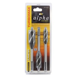 Alpha 4 Cutter Auger Bit 3pc Set (16,20,25mm)