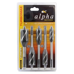 Alpha 4 Cutter Auger Bit 5pc Set (16,20,22,25,32mm)