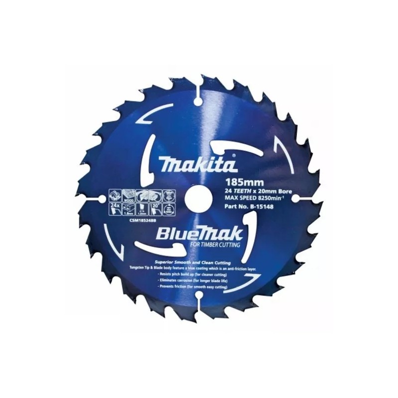 Makita Saw Blade 185 X 20 X 24t Bluemak Tct