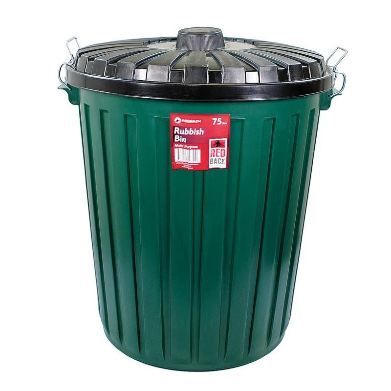 Garbage Bin 75l - Green/Black