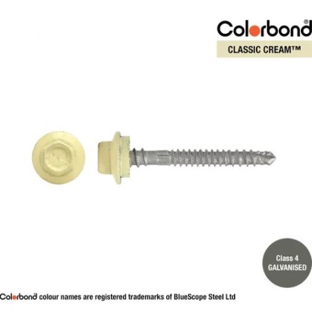 Roofing Screw Zip Classic Cream - 12g X 50mm 250pk