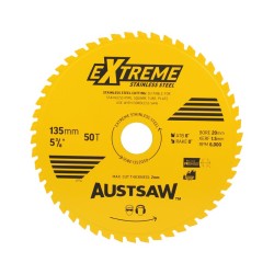 Austsaw Extreme Stainless Steel Blade 135mm X 20 X 50t