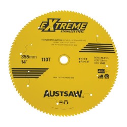 Austsaw Extreme Stainless Steel Blade 355mm X 25.4 X 110t