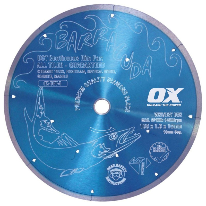 Ox Diamond Blade Barracuda Cont.Rim 100mm (4")