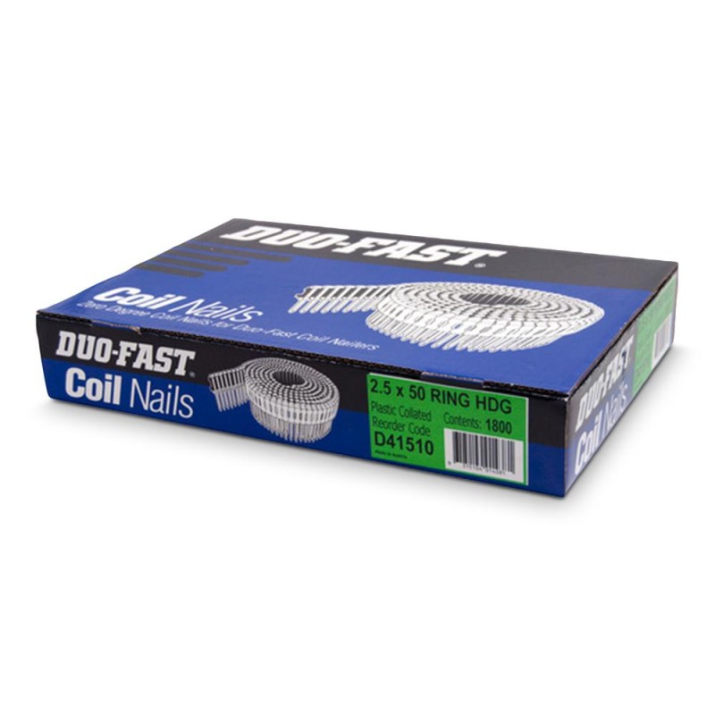 Duofast Coil Nails 2.5 X 50 Ring Hdg