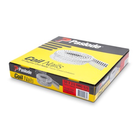 Paslode Coil Nails 2.5 X 50mm R/Shank S/S 1800pk