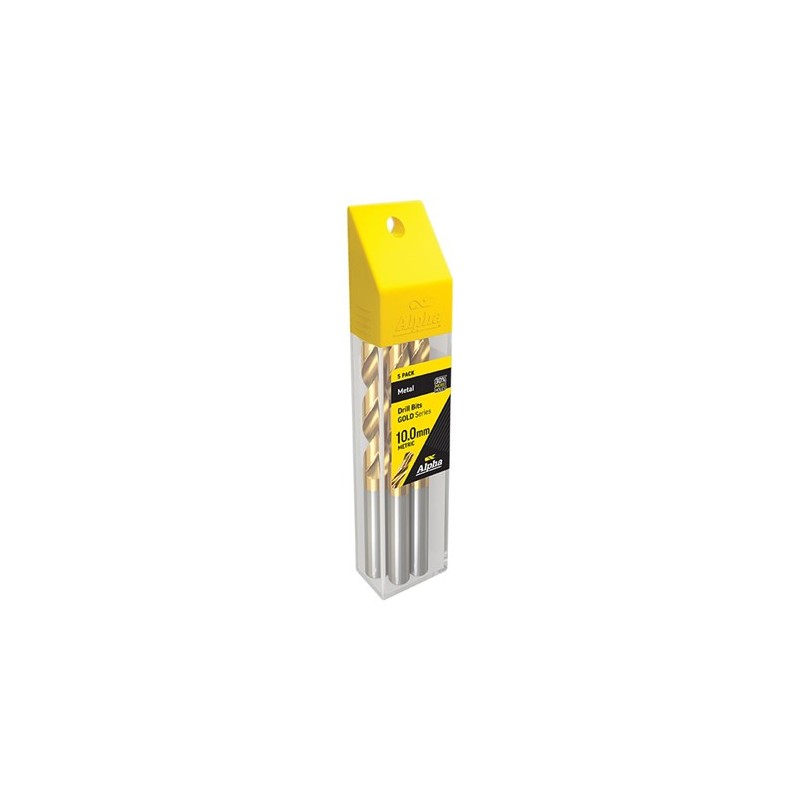 Alpha Drill Jobber - Gold Series 10.0mm 5pk