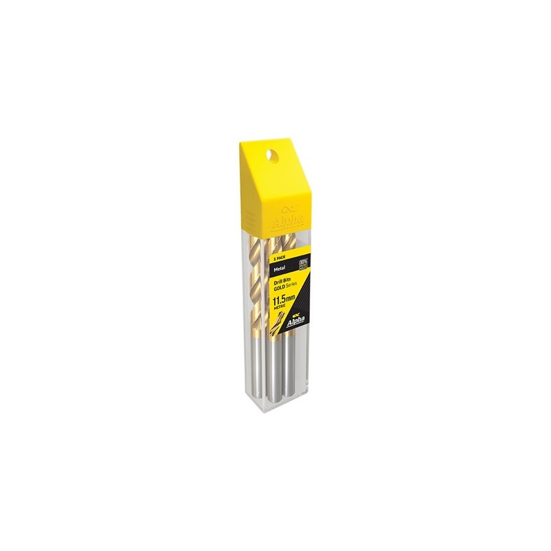 Alpha Drill Jobber - Gold Series 11.5mm 5pk