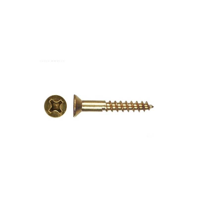 Solid Brass Wood Screw 12g X 60mm 25pk