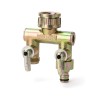 Garden Hose 12mm Brass Dual Tap Outlet
