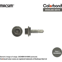 Roofing Screw Self Drilling Woodland Grey - 10g X 16mm 100pk