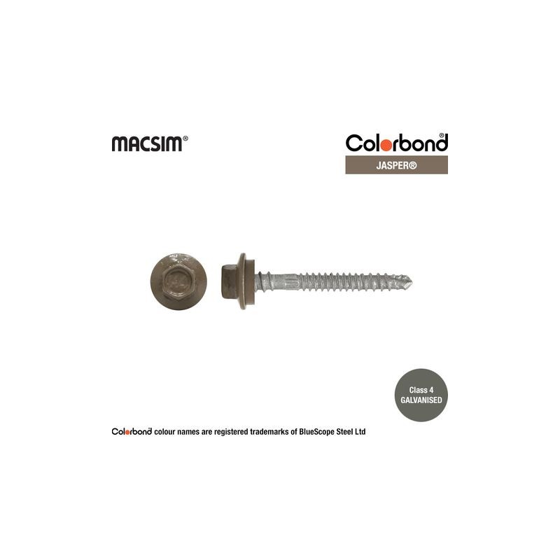Roofing Screw Zip Jasper - 12g X 50mm 50pk