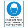 Sign - Safety Helmets Must Be Worn - 600 X 400mm Metal