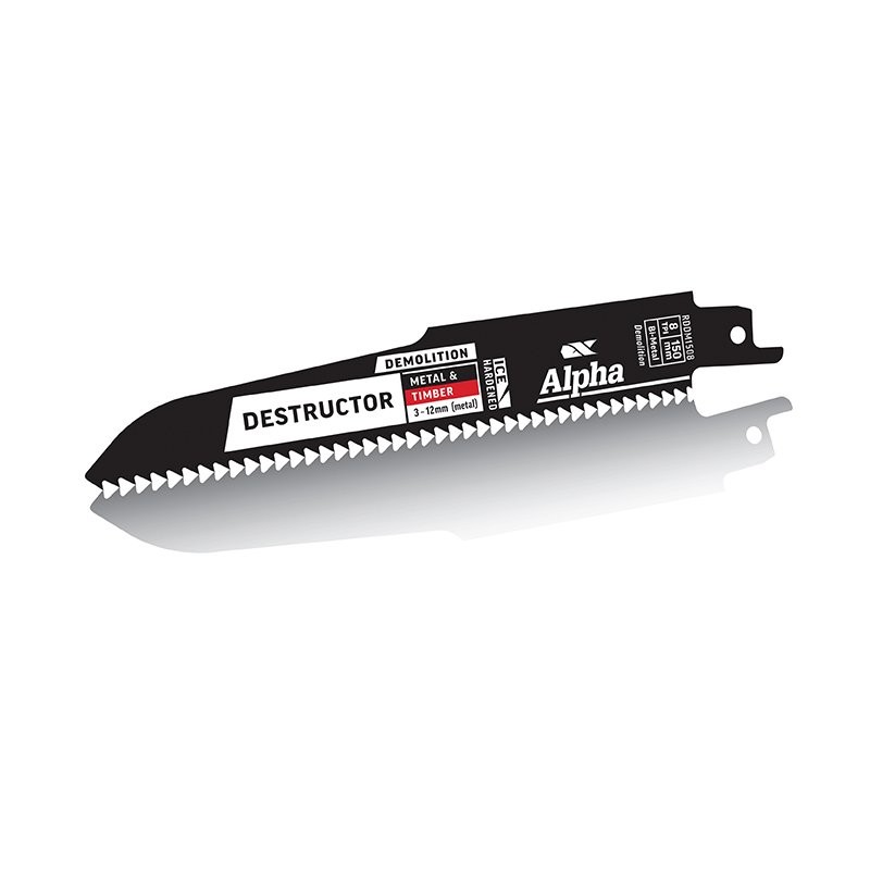 Alpha Recipro Blade Destructor - Metal & Timber 8tpi 150mm 5pk