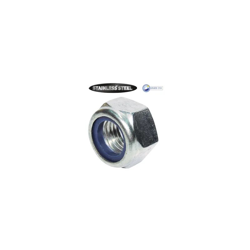 M10 Hex Nut 316 S/S Nylon Insert