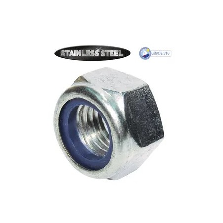 M10 Hex Nut 316 S/S Nylon Insert