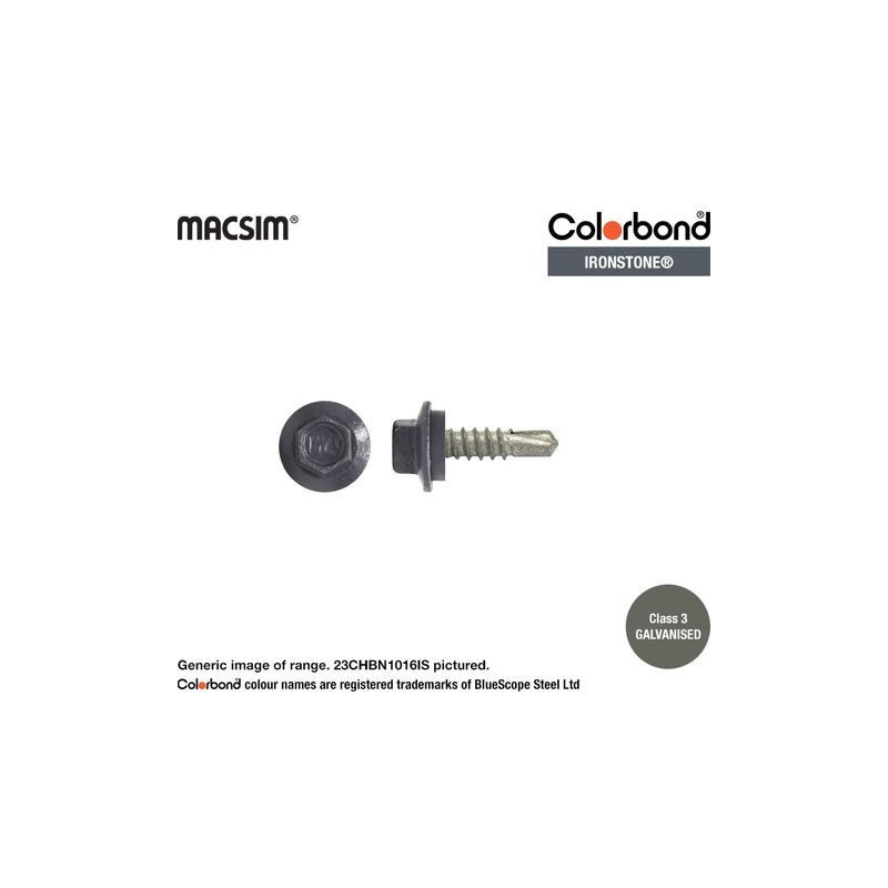 Roofing Screw Self Drilling Basalt - 10g X 16mm 250pk