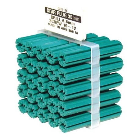 Macsim Wall Plug Green 7.0 X 35mm 100pk