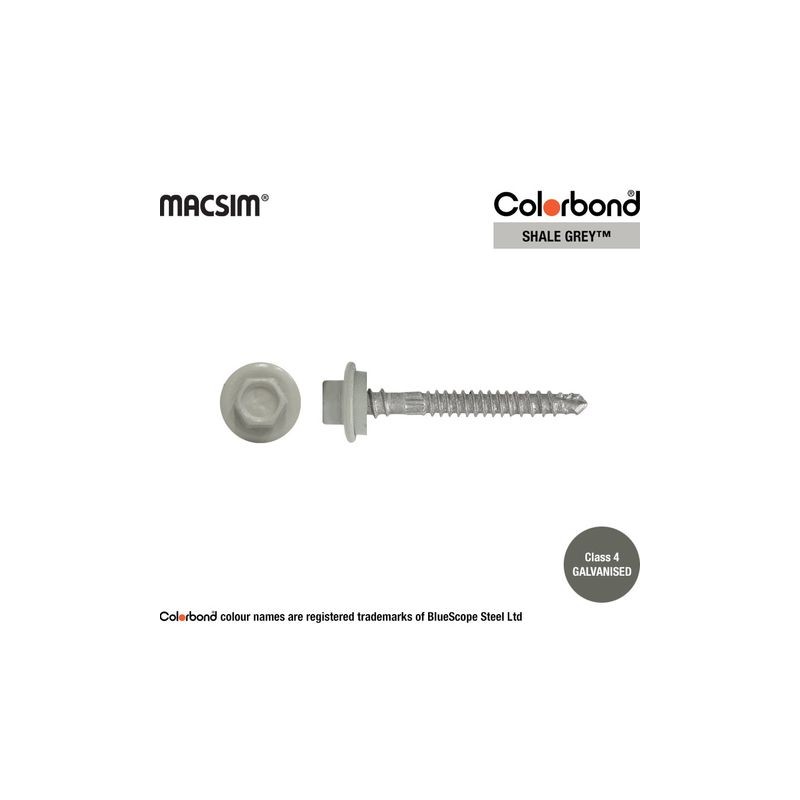 Roofing Screw Zip Shale Grey - 12g X 50mm 1000pk