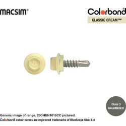 Roofing Screw Self Drilling Classic Cream - 10g X 16mm 100pk
