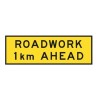 Sign Roadwork 1km Ahead 1800 X 600